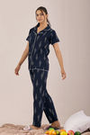 Sweet Moon Knit Cotton Pyjama Set - Navy Blue  — thumbnail 3